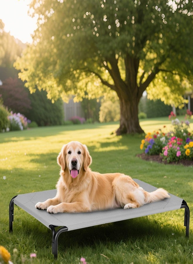 PVY Elevated Dog Bed for Outdoor, XXXL Raised Dogs Cot with Washable Mesh, Cooling Pet Beds Chew Proof Dog Hammock, Metal Frame Lifted Platform for Training Outside Camping, 59 inch Grey - Image 5